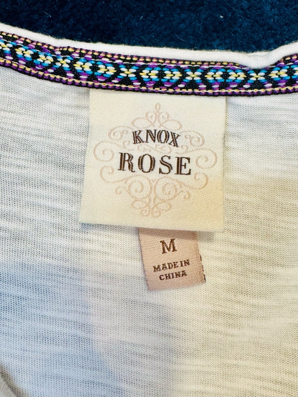 Knox Rose Embroidered Boho Tee | White Short Sleeve Top | Medium - Picture 9 of 10